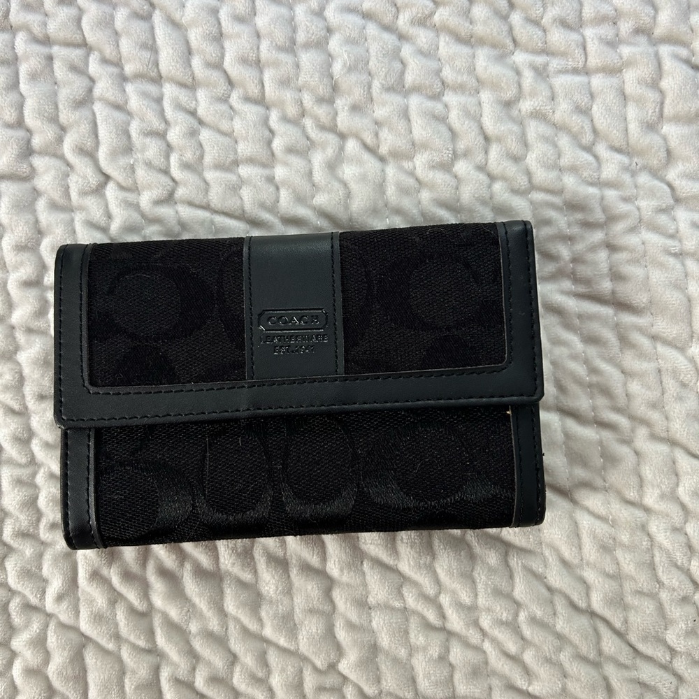 Coach Black Trifold Wallet